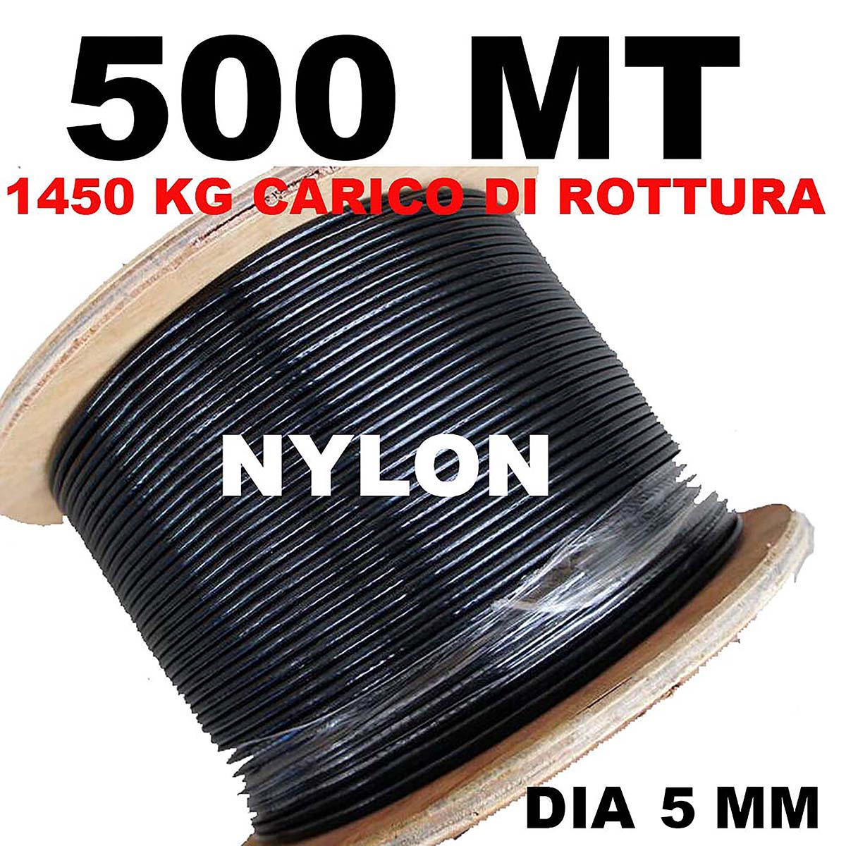 COIL 500m CABLE ROPE 5MM GYM BODY BUILDING STEEL NYLON CABLE GYM