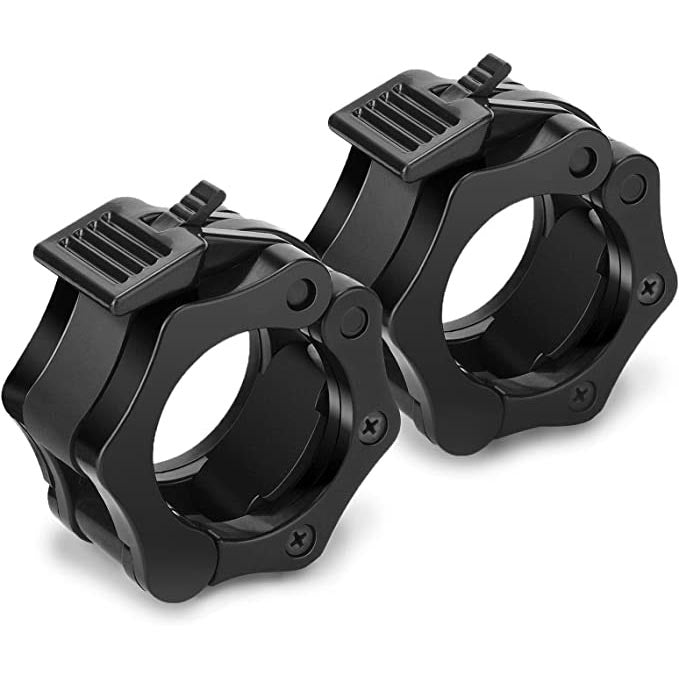 PAIR OF LOCK COLLAR DISC STOPS COLLARS WITH SAFETY LOCKING FOR OLYMPIC BARRELS (Ø50 MM)