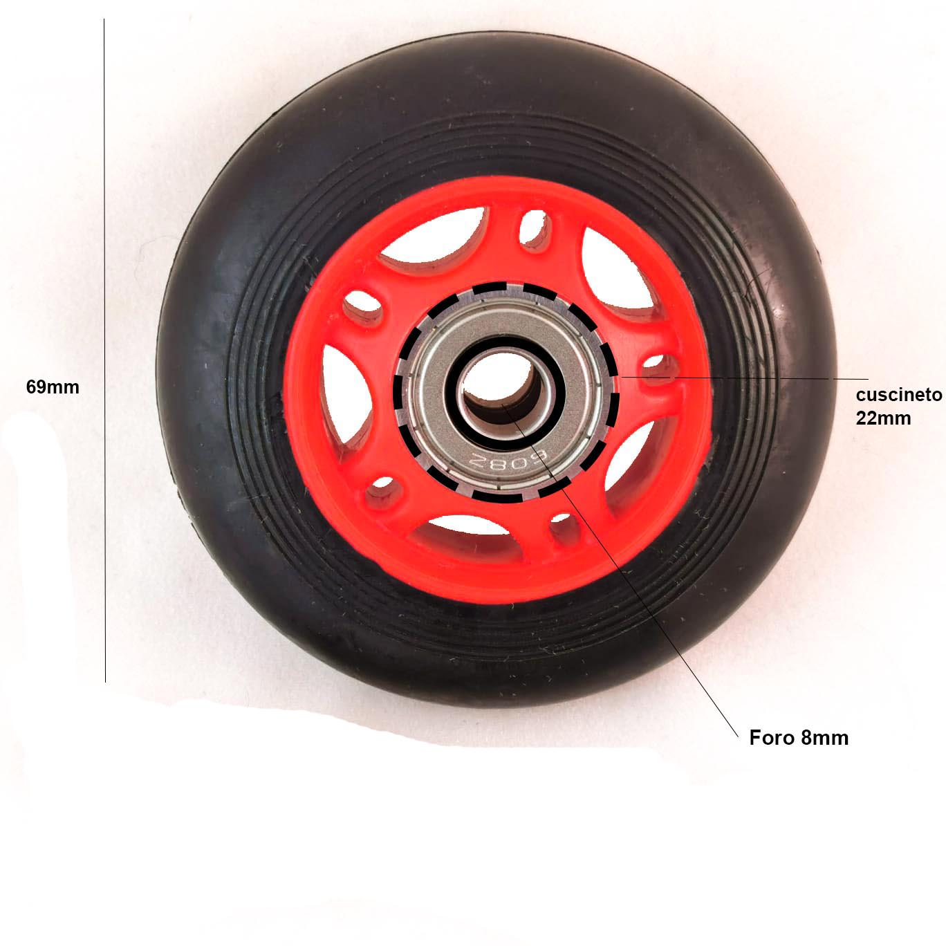 SPARE PARTS WHEELS FOR SPINNING STRIDING BIKE RED
