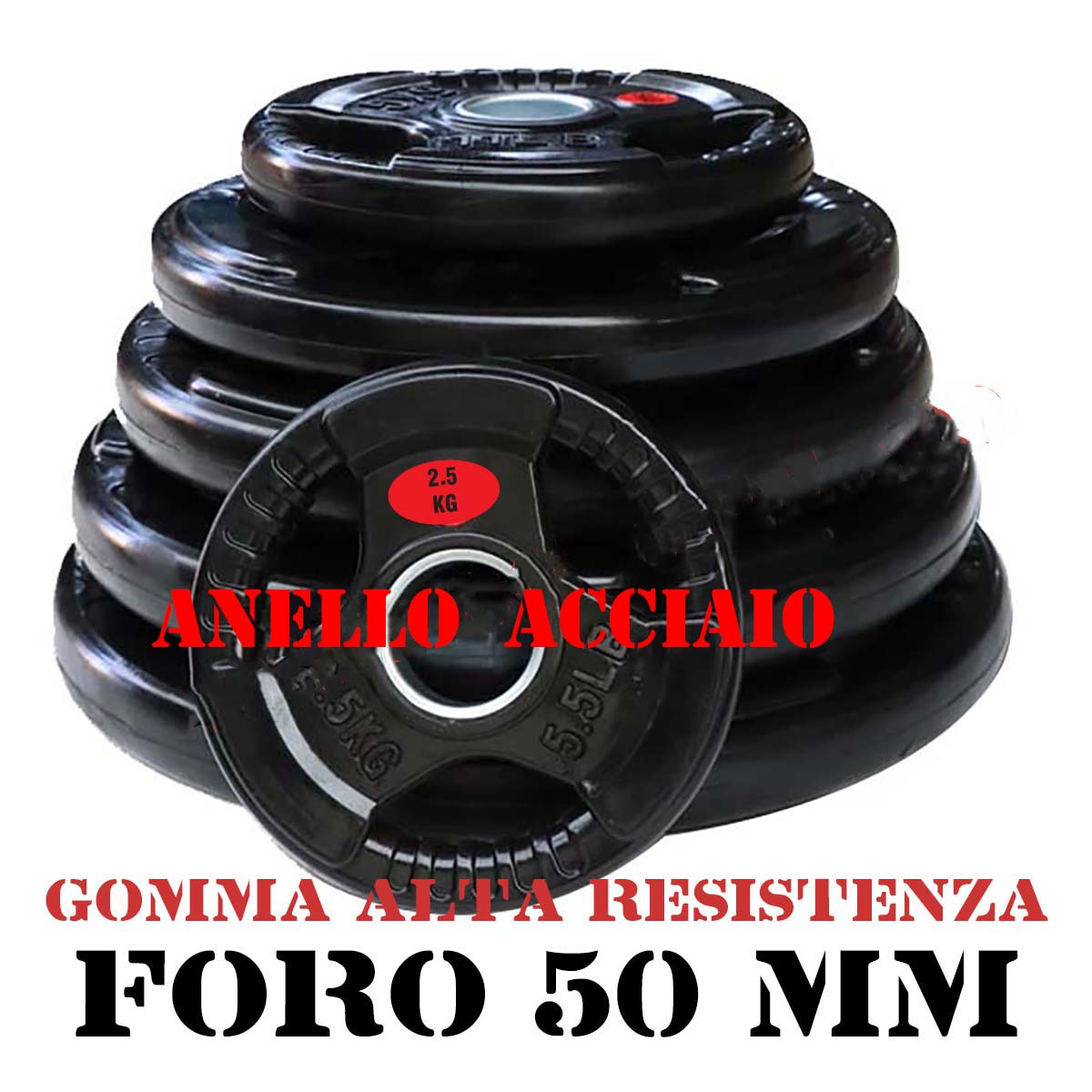 CAST IRON RUBBER DISC HOLE 50MM 25 KG TRIGRIP WEIGHT PLATES GYM WEIGHTS COMPATIBLE WITH TECHNOGYM