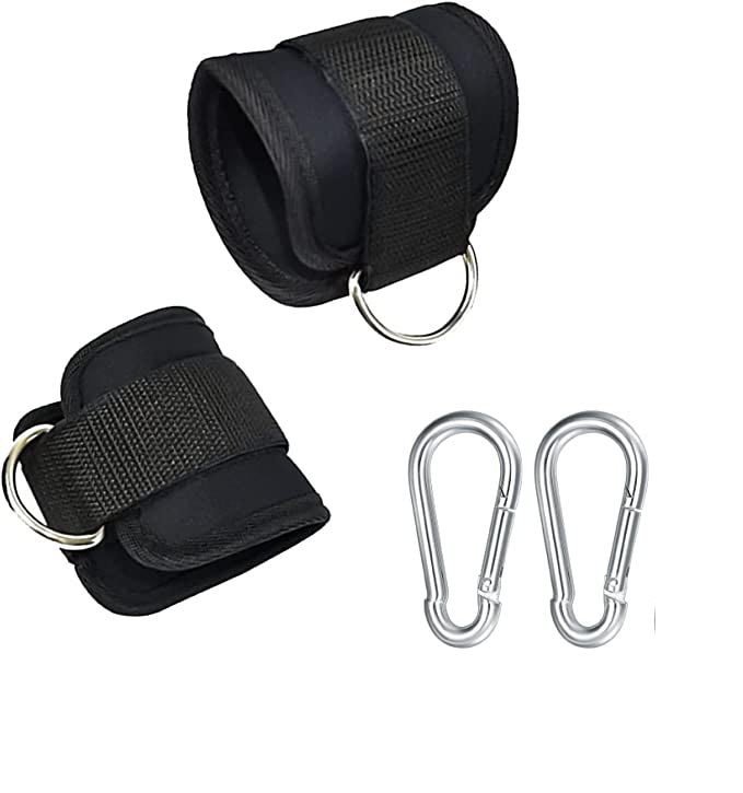 PAIR OF ANKLE WRISTS FOR TRACTIONS SET OF 2 ANKLE STRAPS WITH CARABINER